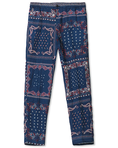  |  Printed Linen Summer Trousers Navy