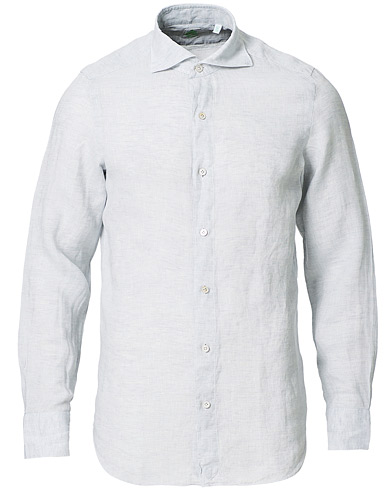 Herren | The Linen Lifestyle | Finamore Napoli | Tokyo Slim Fit Linen Shirt Light Grey
