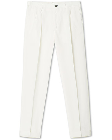 Herren |  | Incotex | Carrot Fit Pleated Trousers Off White
