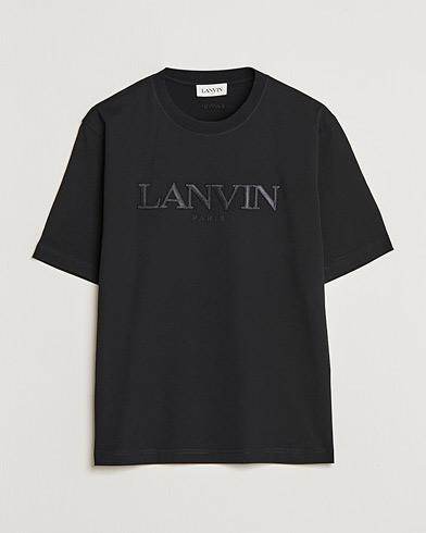 Herren | Schwartze t-shirts | Lanvin | Embroidered Tonal Logo T-Shirt Black