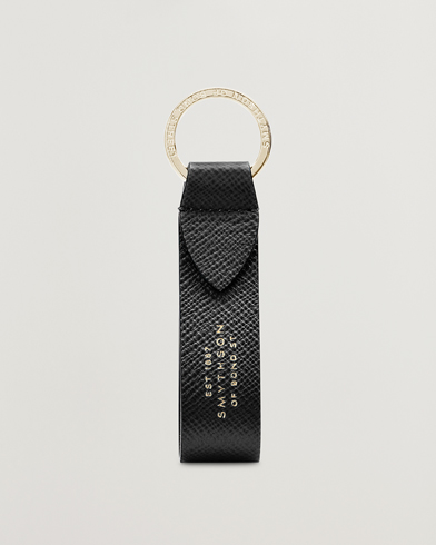 Herren | Schlüsselringe | Smythson | Panama Leather Keyring Black