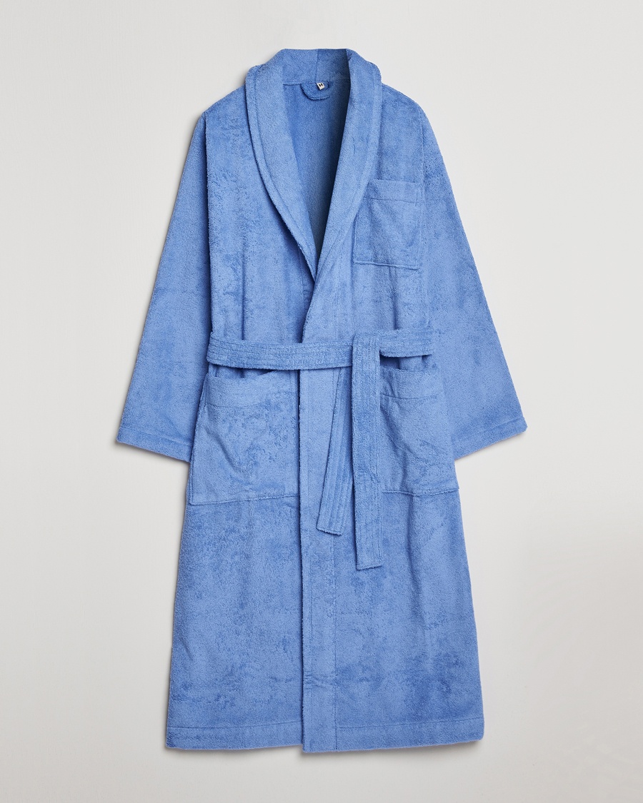 Tekla Organic Terry Classic Bathrobe Clear Blue – Blau