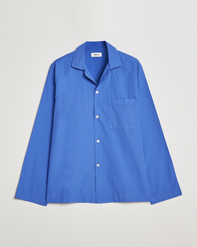 Herren | Pyjama Oberteile | Tekla | Poplin Pyjama Shirt Royal Blue