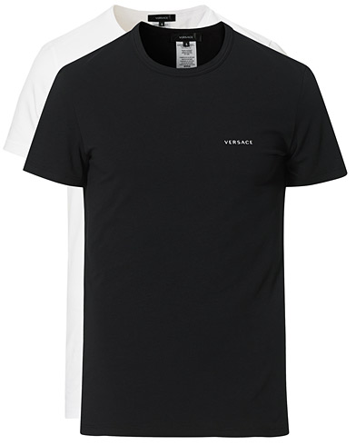 Herren | Schwartze t-shirts | Versace | 2-Pack Logo Tee Black/White