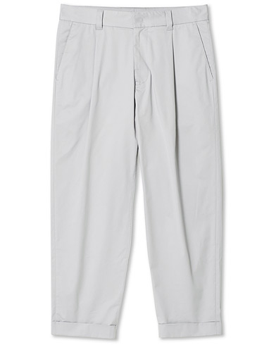 Herren | Giorgio Armani | Giorgio Armani | Tapered Cotton Trousers Light Grey