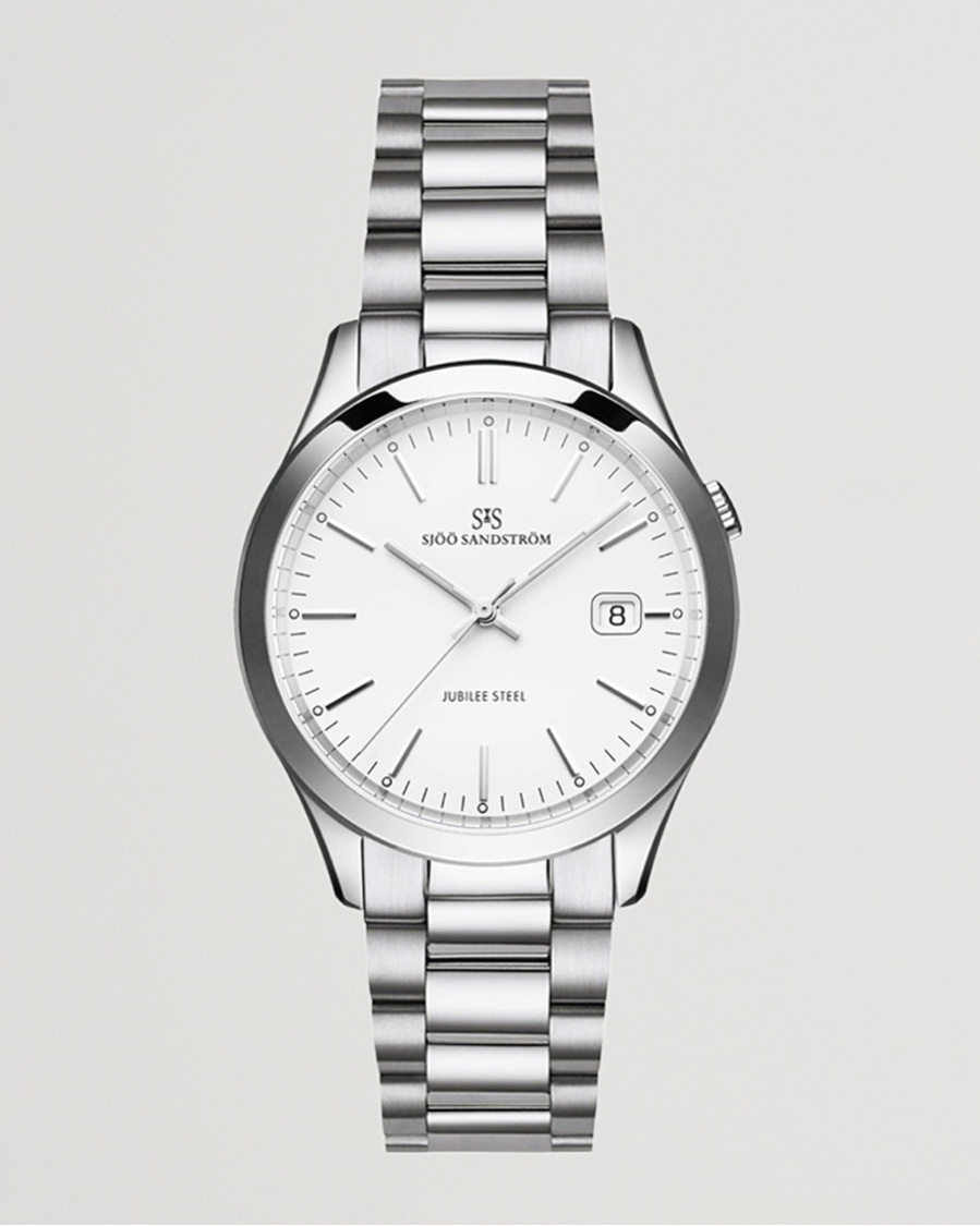 Sjöö Sandström Jubilee Steel Quartz 40mm White/Steel – Silber