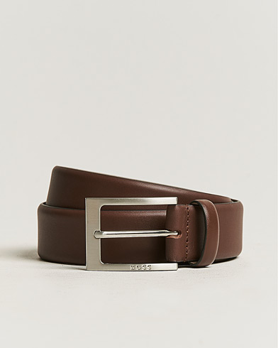 Herren |  | BOSS | Barnabie Leather Belt 3,5 cm Dark Brown