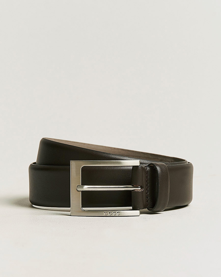 Herren | BOSS BLACK | BOSS BLACK | Barnabie Leather Belt 3,5 cm Dark Brown