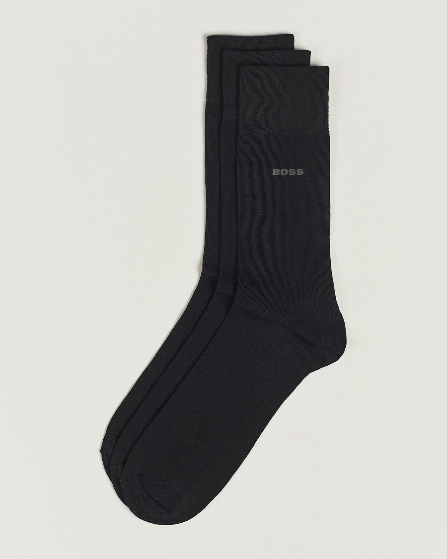 BOSS BLACK 3-Pack RS Uni Socks Black – Schwarz