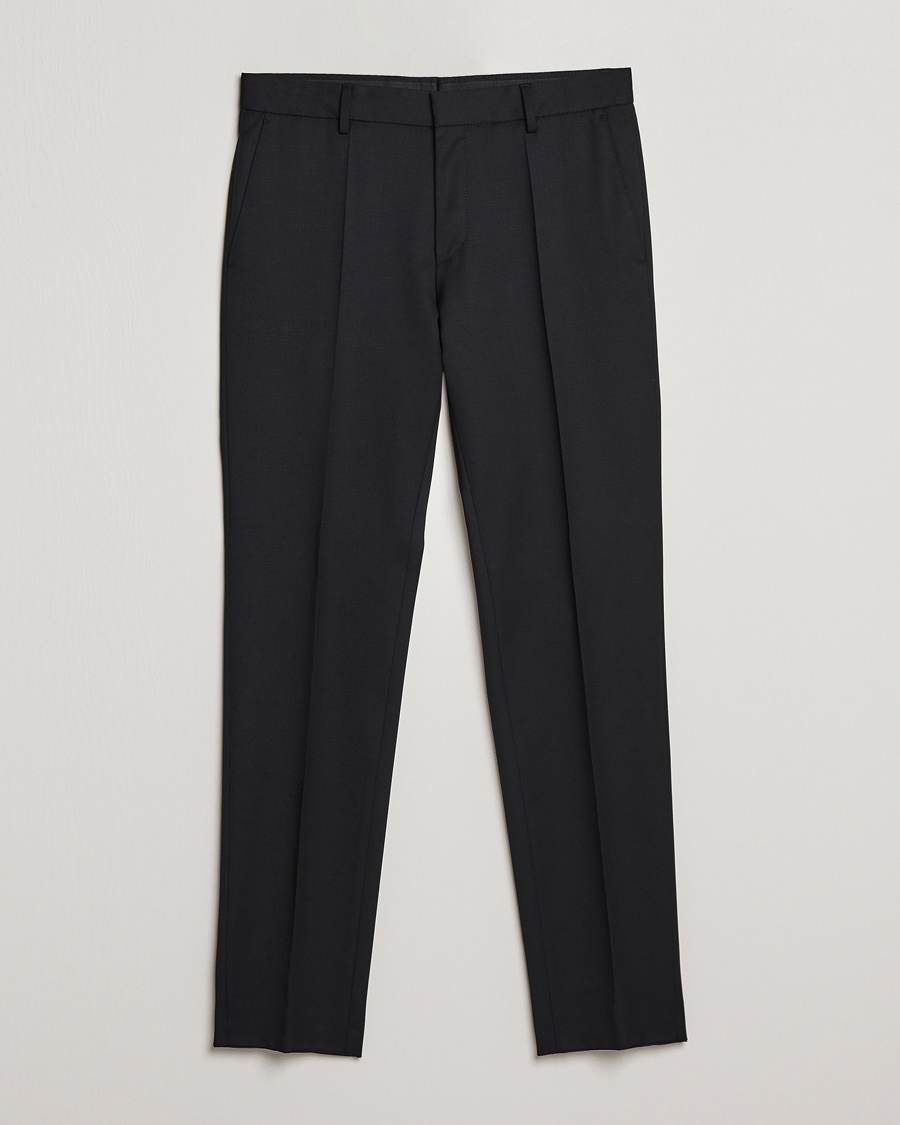 BOSS BLACK Genius Slim Fit Wool Trousers Black – Schwarz