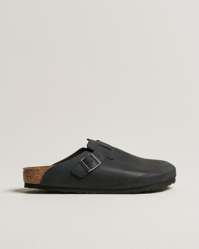 Herren | Hausschuhe & Pantoletten | BIRKENSTOCK | Boston Classic Footbed Black Waxy Leather
