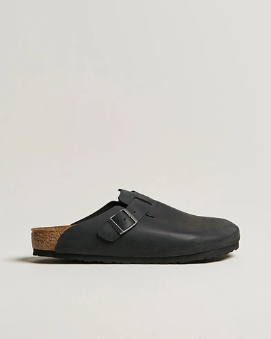 Herren | Hausschuhe & Pantoletten | BIRKENSTOCK | Boston Classic Footbed Black Waxy Leather