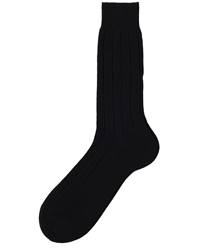Herren | Unterwäsche | Bresciani | Wide Ribbed Cotton Socks Black
