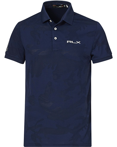 The Outdoors |  Knit Jaquard Camo Polo French Navy