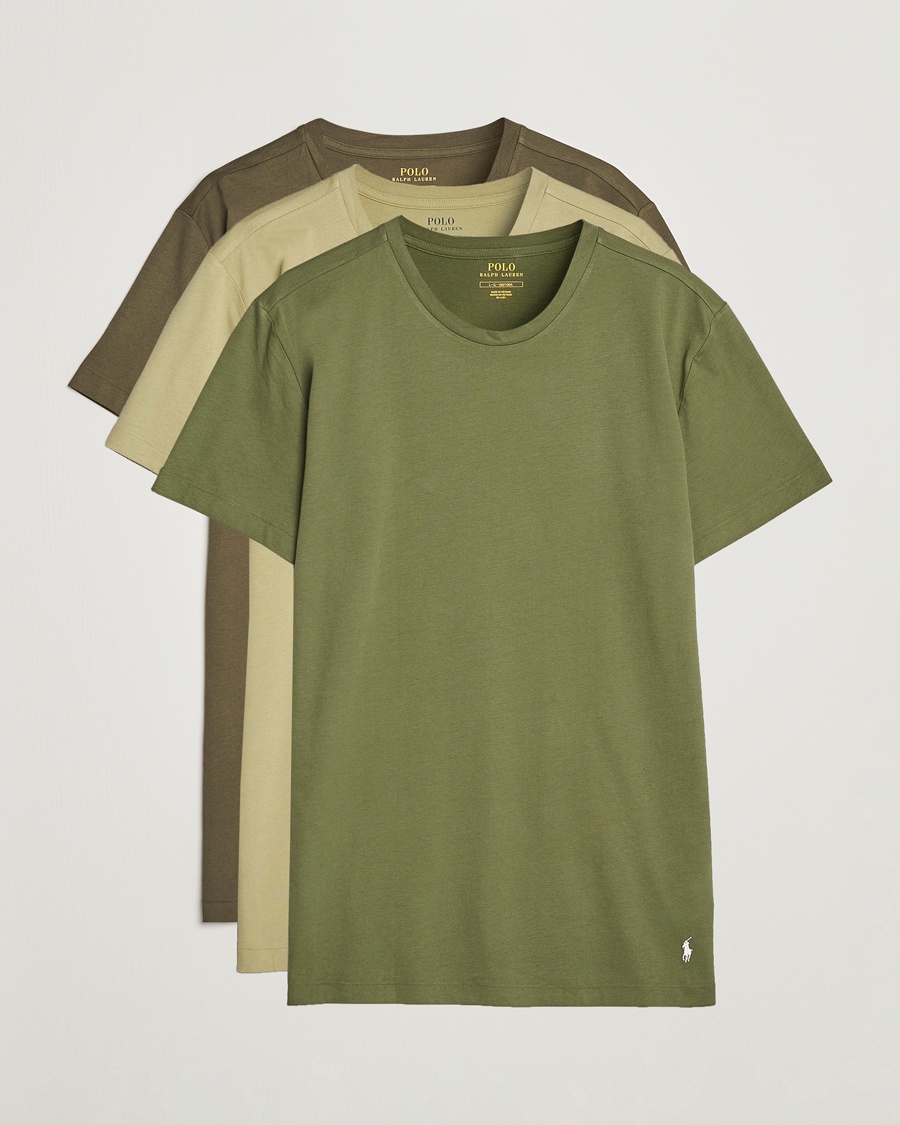 Herren | Multipack | Polo Ralph Lauren | 3-Pack Crew Neck T-Shirt Olive/Green/Dark Green