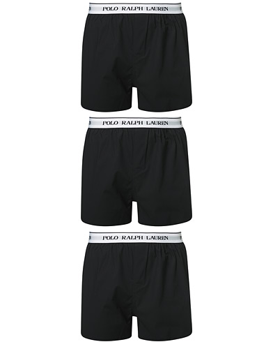 Herren | Underwear | Polo Ralph Lauren | 3-Pack Woven Boxer Shorts Black