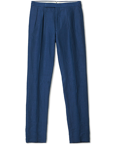  Linen Trousers Medium Blue