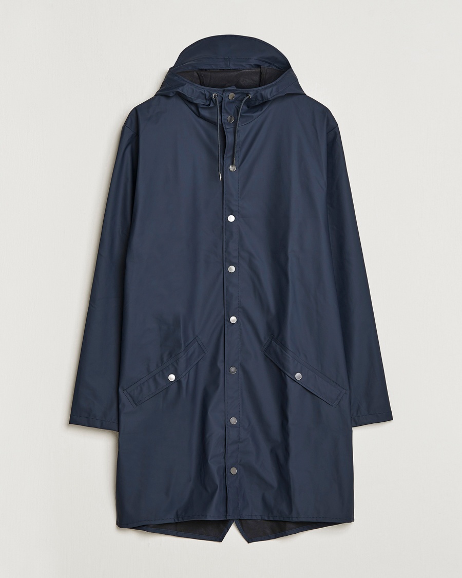RAINS Long Jacket Navy – Blau