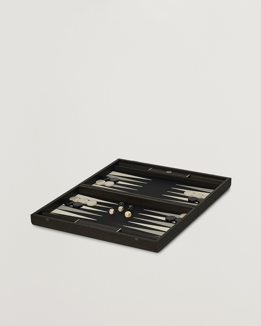 Manopoulos Classic Leatherette Backgammon Set Black – Schwarz