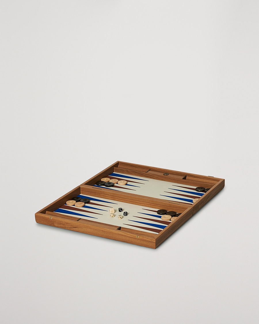 Manopoulos Wooden Leatherette Backgammon Set Beige – Beige