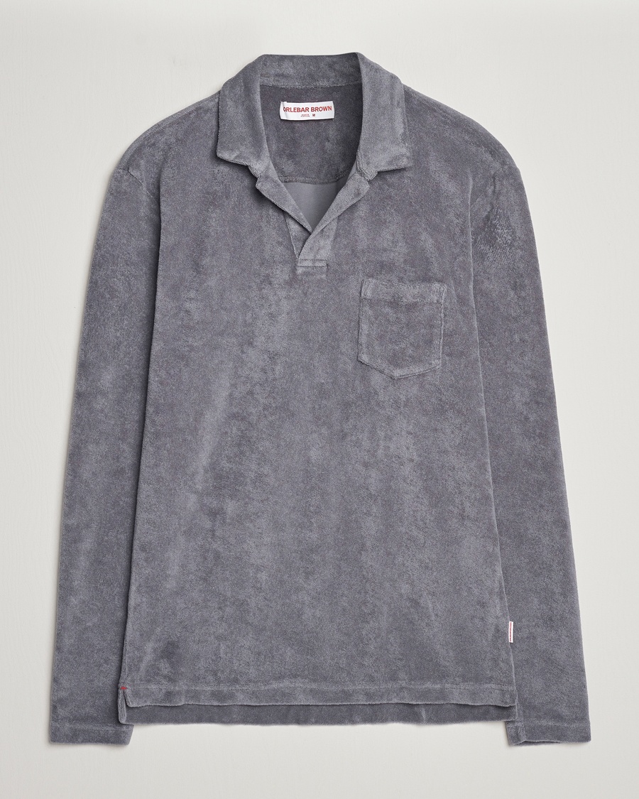 Herren | Orlebar Brown | Orlebar Brown | Terry Long Sleeve Polo Granite