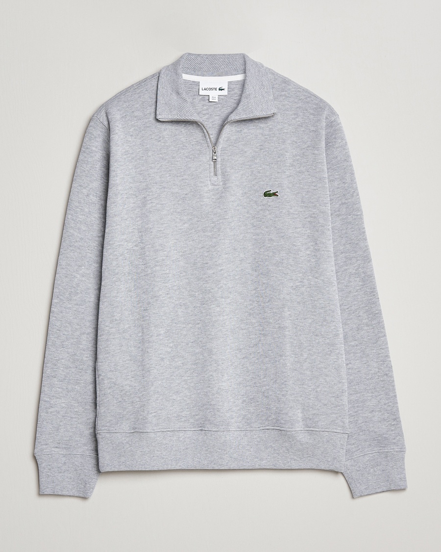 Lacoste Rib Interlock Half Zip Silver Chine – Grau