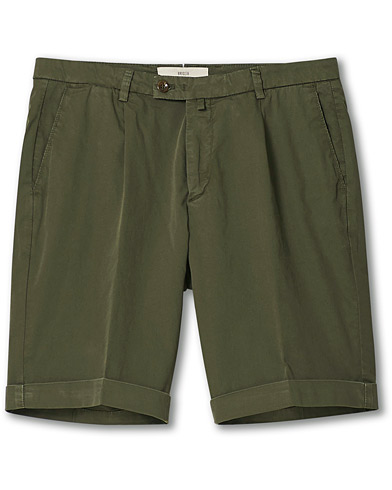 Short |  Pleated Cotton Shorts Olive