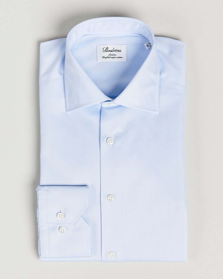 Stenströms Slimline Cut Away Shirt Light Blue – Blau