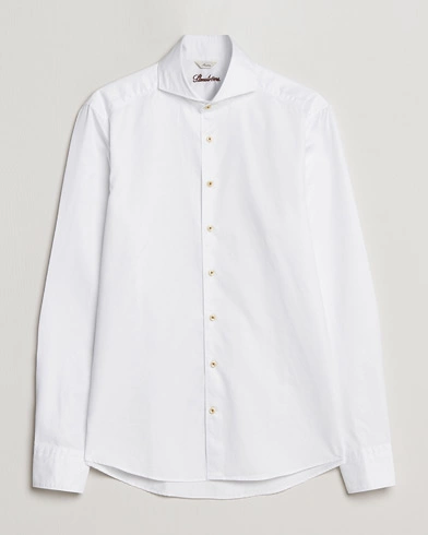 Herren |  | Stenströms | Slimline Washed Cotton Shirt White