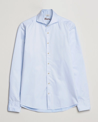 Herren |  | Stenströms | Slimline Washed Cotton Shirt Light Blue