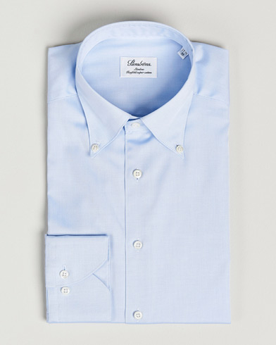 Herren |  | Stenströms | Slimline Pinpoint Oxford Button Down Shirt Light Blue