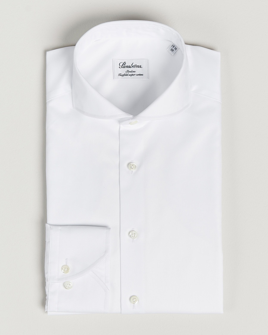 Herren | Stenströms | Stenströms | Slimline Extreme Cut Away Shirt White