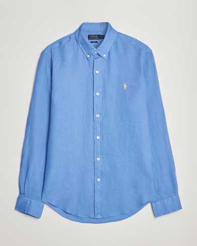 Herren | Leinenhemden | Polo Ralph Lauren | Slim Fit Linen Button Down Shirt Harbor Island Blue