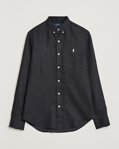 Herren | Leinenhemden | Polo Ralph Lauren | Slim Fit Linen Button Down Shirt Black