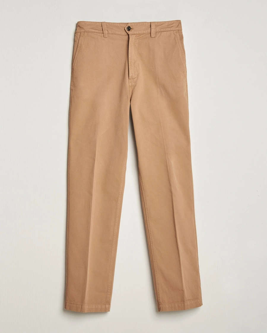 Herren | | Drake's | Flat Front Cotton Chino Brown