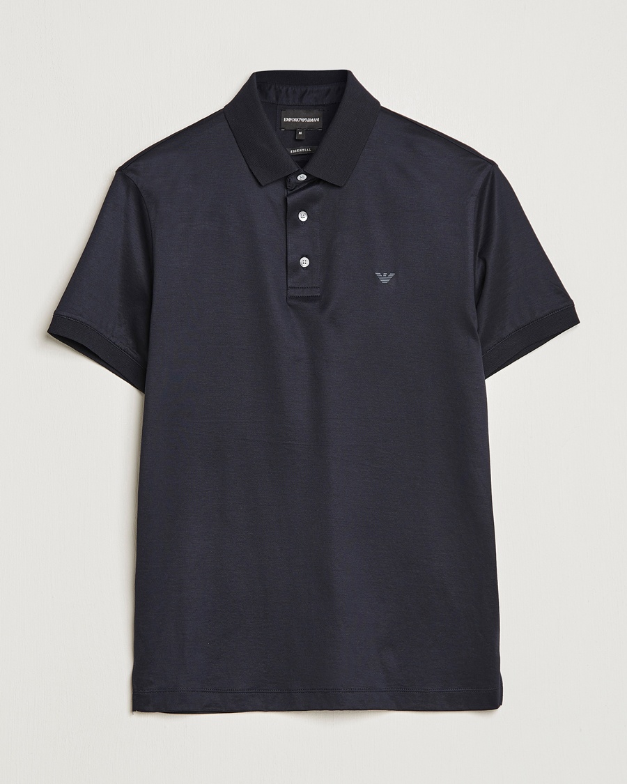 Herren | Emporio Armani | Emporio Armani | Cotton Tencel Polo Navy