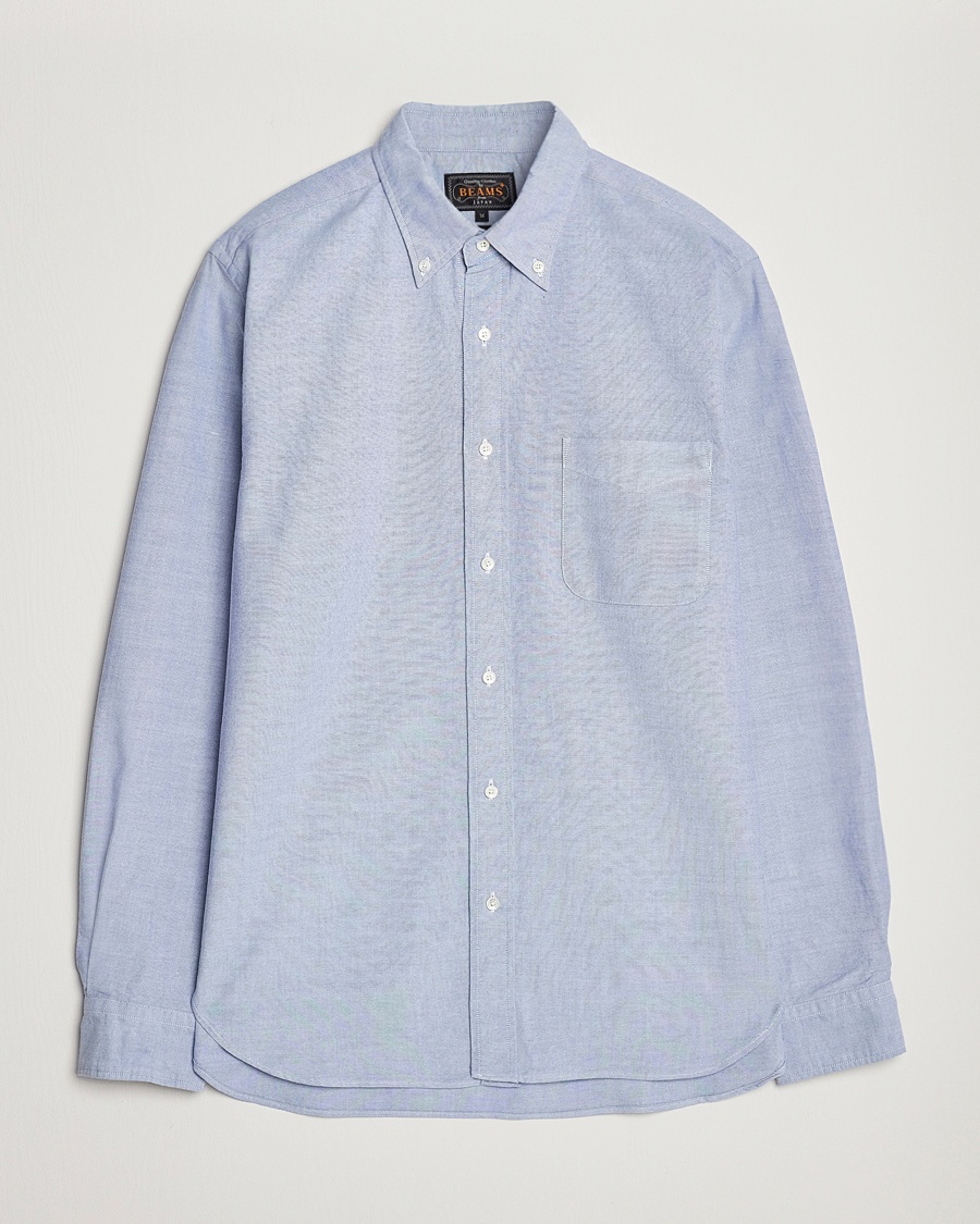 BEAMS PLUS Oxford Button Down Shirt Light Blue – Blau