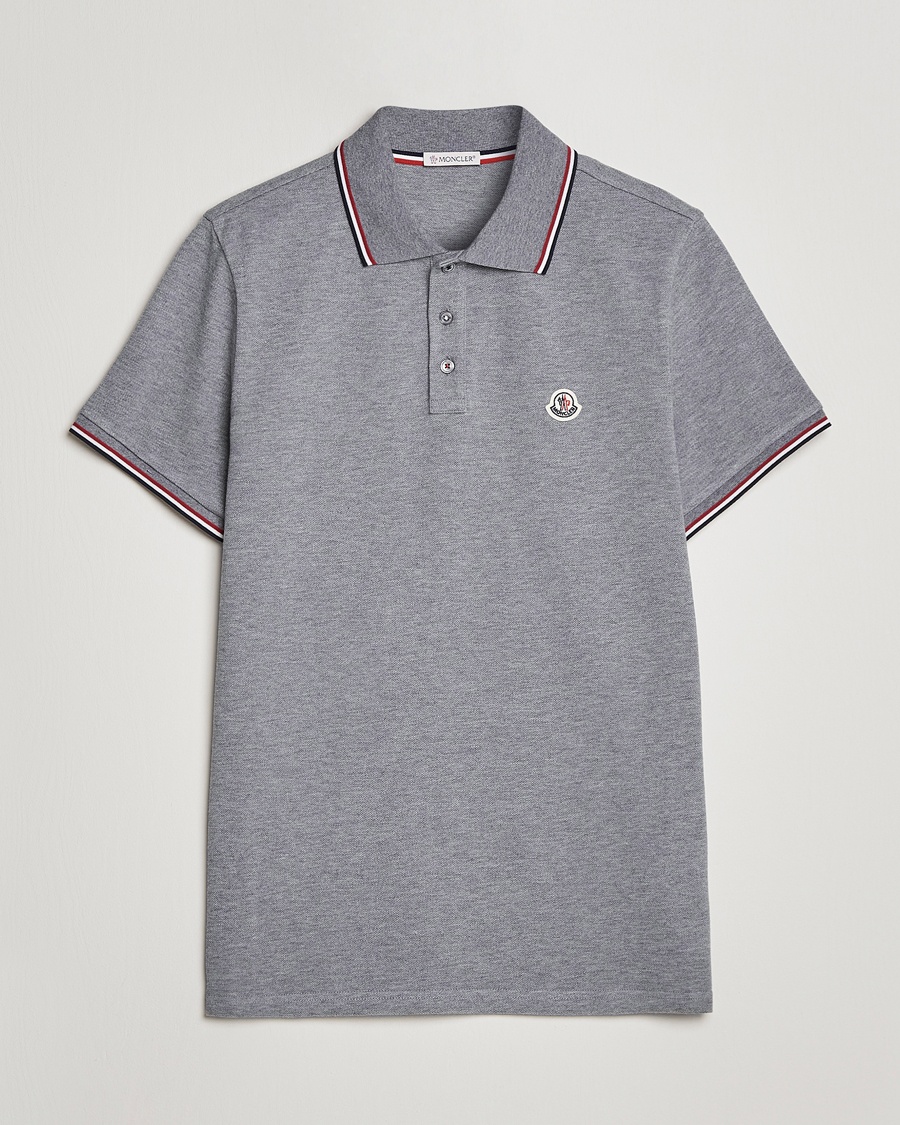 Herren | | Moncler | Contrast Rib Polo Heather Grey
