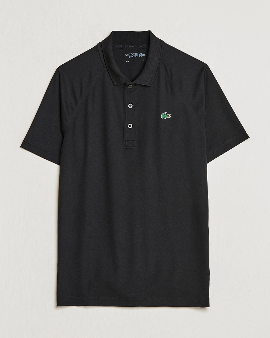 Lacoste Sport Performance Ribbed Collar Polo Black - Schwarz - Kurzarm-Poloshirts - Grösse: 6 - XL