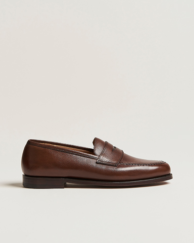 Herren | Handgefertigte Schuhe | Crockett & Jones x Tärnsjö Garveri | Boston Milled Grain Leather Sole Dk Brown Calf