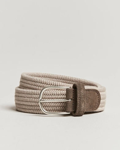 Herren | Smart Casual | Anderson's | Braided Wool Belt Beige