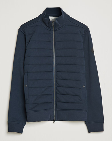 The Outdoors |  Padded Quilt Full Zip Sweater Melton Blue
