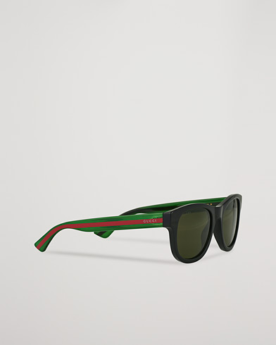 Herren | Gebogene Sonnenbrillen | Gucci | GG0003SN Sunglasses Black/Green