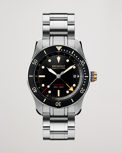 Herren | Bremont | Bremont | S302 Supermarine GMT 40mm Steel Bracelet Black Dial