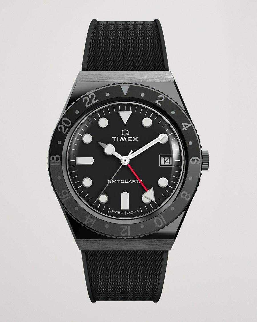 Herren | | Timex | Q Diver GMT 38mm Rubber Strap Black/Grey