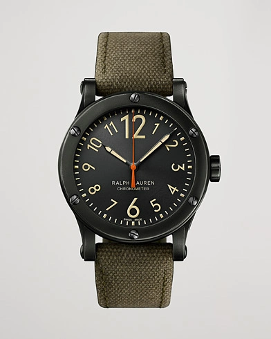 Herren |  | Polo Ralph Lauren | 39mm Safari Chronometer Black Steel/Canvas Strap