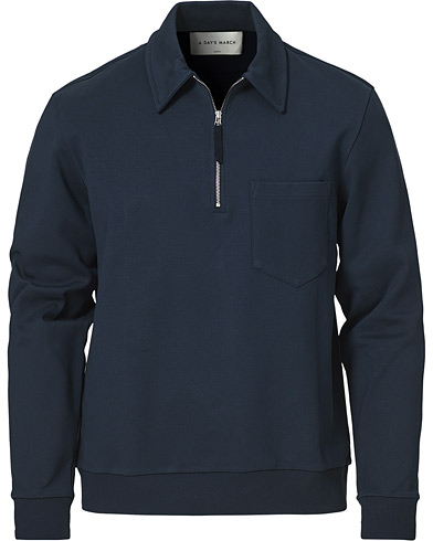 Herren | Kategorie | A Day's March | Cabot Half-Zip Polo Sweater Navy