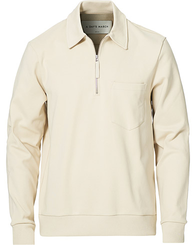 Herren | Kategorie | A Day's March | Cabot Half-Zip Polo Sweater Sand