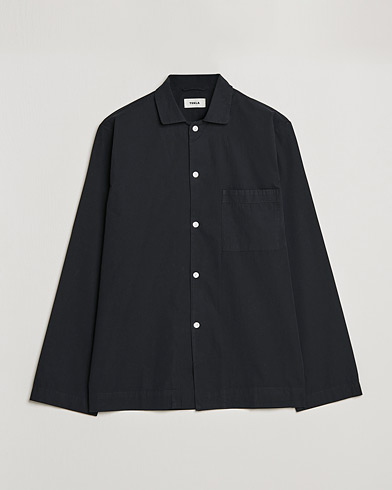 Herren | Pyjama Oberteile | Tekla | Poplin Pyjama Shirt All Black