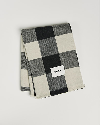 Herren | Textilien | Tekla | Merino Wool Blanket Black Gingham